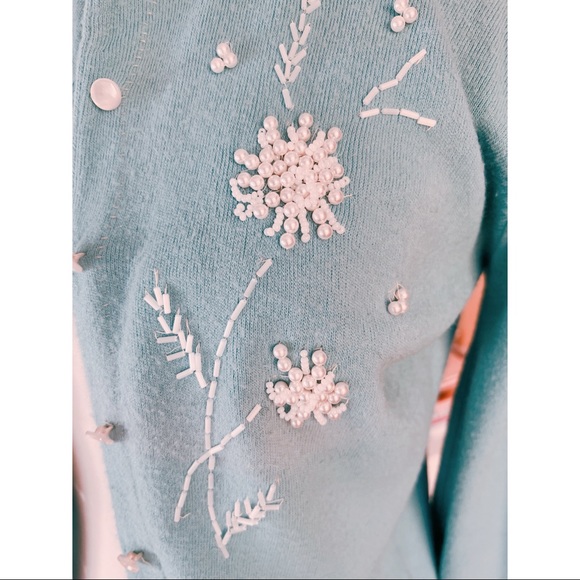 True Vintage 50’s Embellished Beaded Sweater - Picture 4 of 5